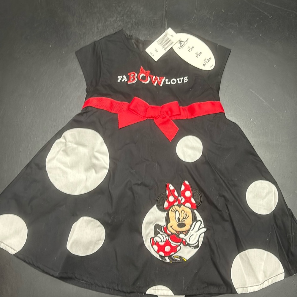 Disney FaBOWlous Minnie Mouse Dress with bloomers 12 month NWT